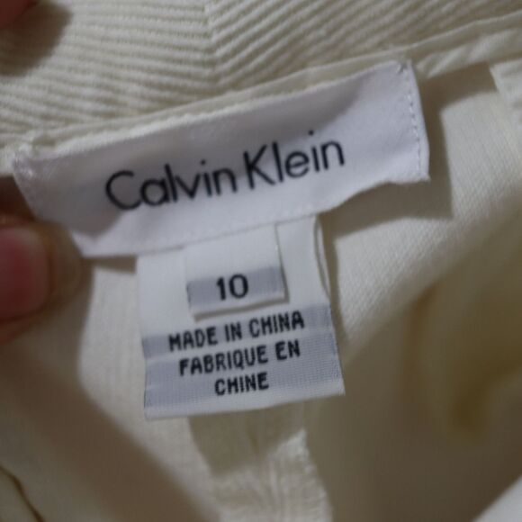 Calvin Klein White Corduroy Jean's Wide Leg 10 - Picture 12 of 14